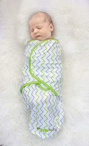 Baby Swaddle Blanket Wrap Set (3 Pack) Green, Grey Chevron, Dot, Solid