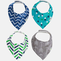 Bandana Bibs for Teething Drool - 4 Pack: Boy, Girl or Unisex