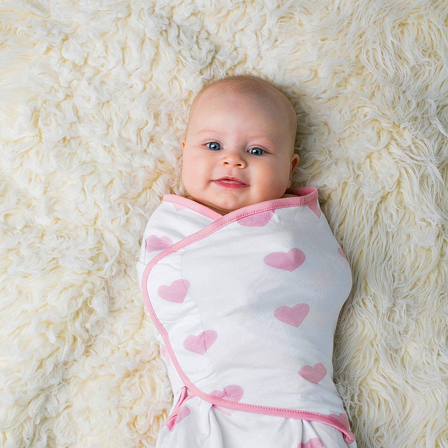 Baby Swaddle Blanket Wrap Set 3 Pack- Pink Peony, Pink Heart, Pink Buffalo Plaid